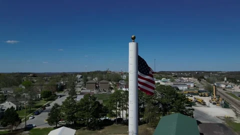 Flying back from the USA flag Stock Footage 238398069