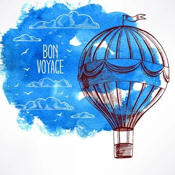 Flying balloon - 2 Ilustración de archivo