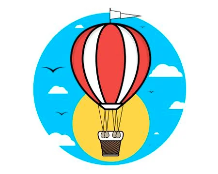 Flying balloon icon Stock Illustration