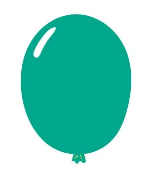 Flying balloon with string hand drawn illustration Stock Illustration