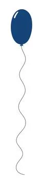 Flying balloon with string hand drawn illustration Stock Illustration