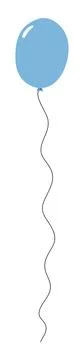 Flying balloon with string hand drawn illustration Stock Illustration