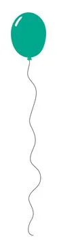 Flying balloon with string hand drawn illustration Stock Illustration