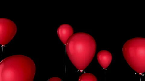 Flying balloon transition with alpha Stock Footage