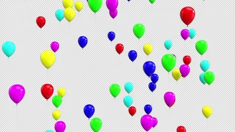 Flying Balloons – 3d render looped with alpha channel. Stock Footage 167535452