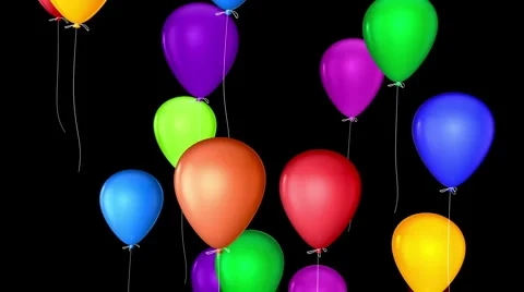 Flying balloons with alpha Stock Footage
