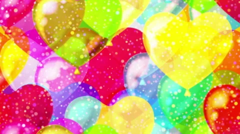 Flying balloons hearts, seamless loop Stock Footage 49049790