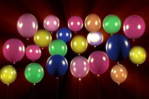 Flying balloons Stock Illustration