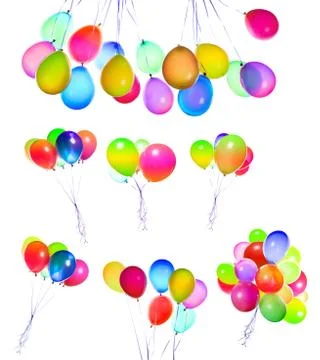 Flying balloons isolated Stock Photos