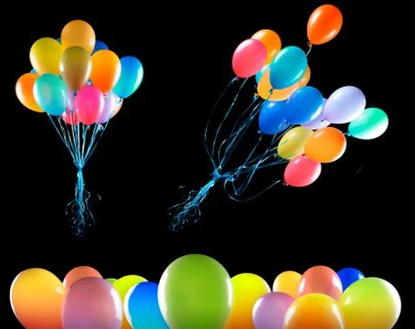 Flying balloons isolated Stock Photos