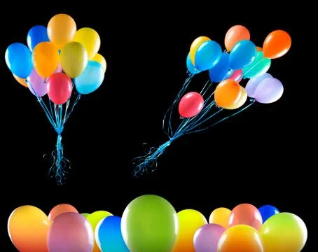 Flying balloons isolated Stock Photos