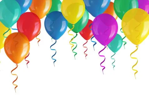 Flying balloons isolated on white background Stock Illustration