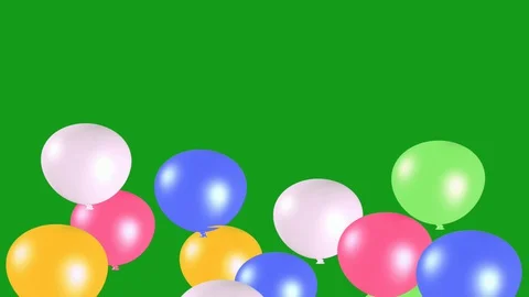 Flying balloons motion graphics with green screen background Stock Footage 129083064