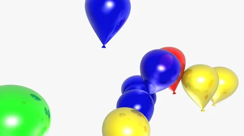 Flying Balloons Transition with alpha matte Stock Footage 40713226