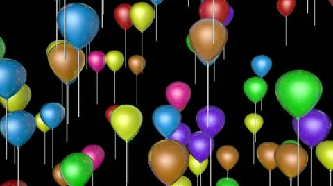 Flying balloons upward with alpha Stock-Footage 14824902