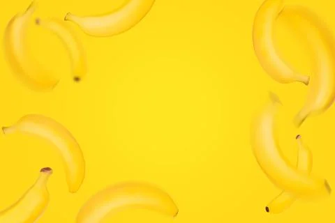 Flying bananas background Stock Photos