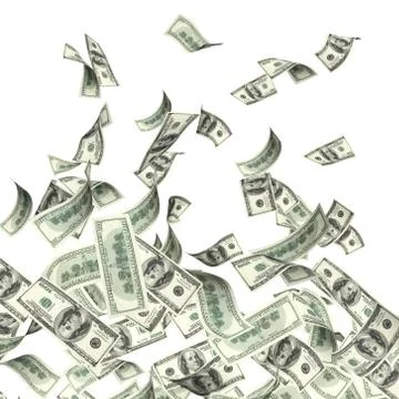 Flying banknotes of dollars Stock Illustration