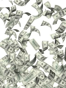 Flying banknotes of dollars Stock Illustration