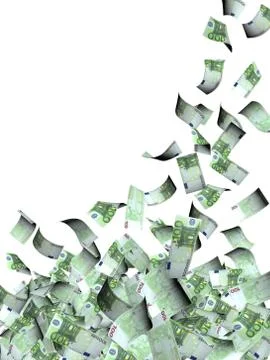 Flying banknotes of euro Stock Illustration