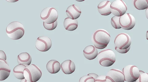 Flying baseballs. Looping. Alpha channel is included. Video stock 50374535