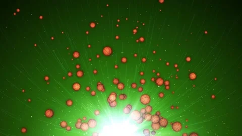 Flying BASKET BALLS, Animation, Rendering, Background, Loop 스톡 동영상 197400069