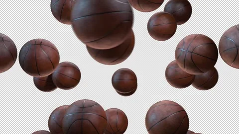 Flying Basketballs with Alpha Stock Footage 264303863