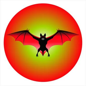 Flying bat flat illustration vector illustration images Stock Illustration
