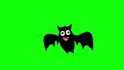 Flying Bat on Green Screen Chroma Key Halloween Animation 4K Stock Footage 342344821
