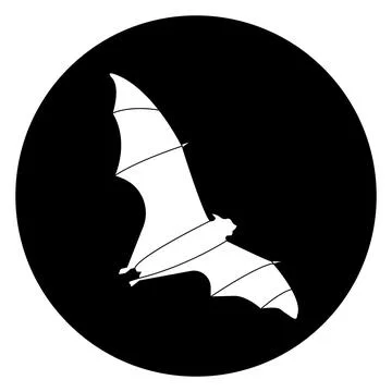 Flying bat icon design template Illustrazione stock