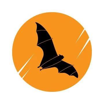 Flying bat icon Illustrazione stock