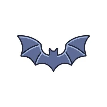 Flying bat icon. Simple illustration of a bat in flight, perfect for Hallow.. Stock-Illustration