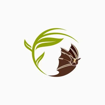 Flying bat logo Illustrazione stock