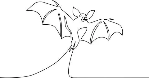 Flying bat in silhouette Vector Illustrazione stock