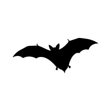 Flying Bat Silhouette Vector Illustration Isolated on White Background Asset Art Stock-Illustration