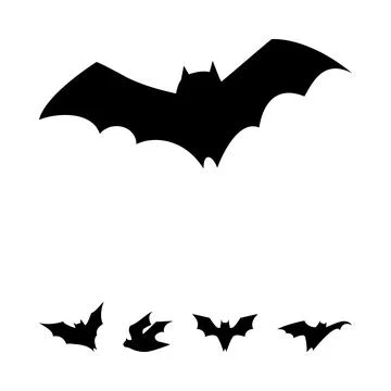 Flying bat silhouettes creating a spooky halloween atmosphere 库存插图
