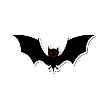 Flying Bat Sticker Stock Illustration