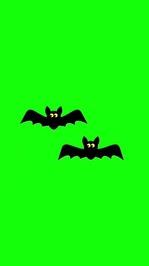 Flying Bats Animation on Green Screen — Gloomy and Scary Halloween Stock Footage 313860566