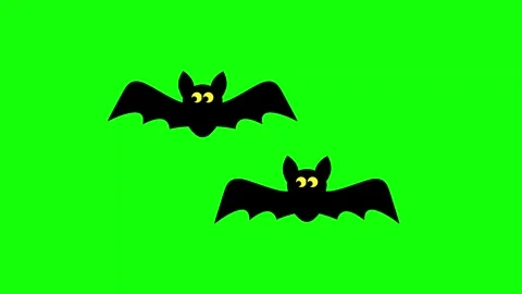 Flying Bats Animation on Green Screen — Gloomy and Scary Halloween Stock Footage 313860582