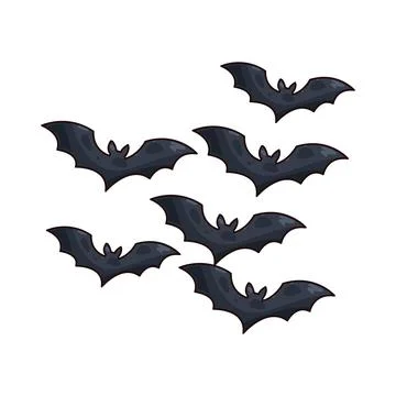 Flying bats illustration Stock Illustration
