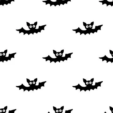 Flying bats seamless pattern. Cute Spooky vector Illustration. Halloween back Illustrazione stock