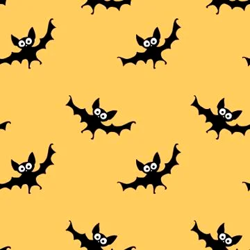 Flying bats seamless pattern. Cute Spooky vector Illustration. Halloween back Illustrazione stock