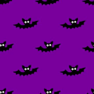 Flying bats seamless pattern. Cute Spooky vector Illustration. Halloween back Stock Illustration