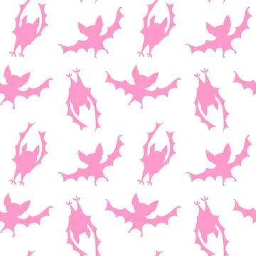 Flying bats seamless pattern. Cute Spooky vector Illustration. Halloween back Illustrazione stock