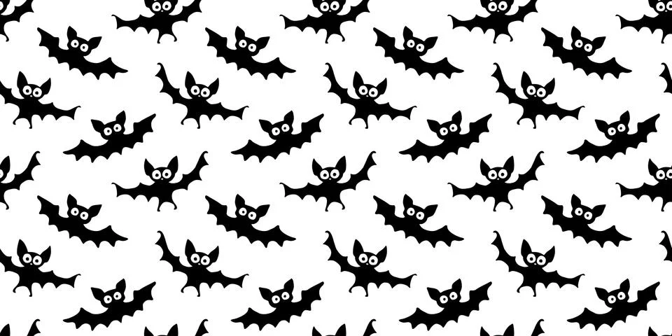 Flying bats seamless pattern. Cute Spooky vector Illustration. Halloween back Illustrazione stock