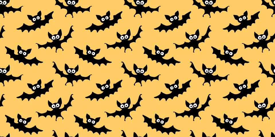 Flying bats seamless pattern. Cute Spooky vector Illustration. Halloween back Illustrazione stock