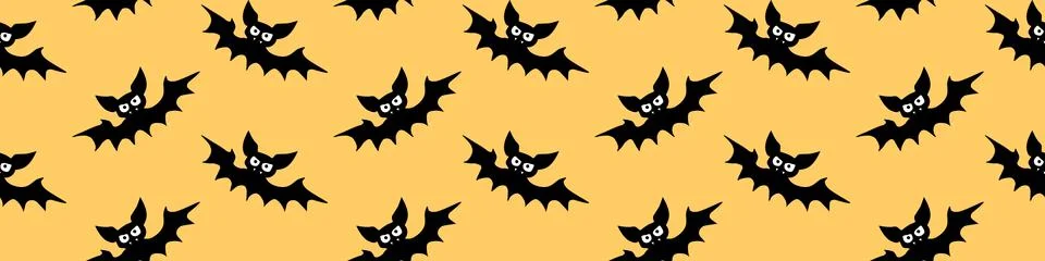 Flying bats seamless pattern. Cute Spooky vector Illustration. Halloween back Illustrazione stock