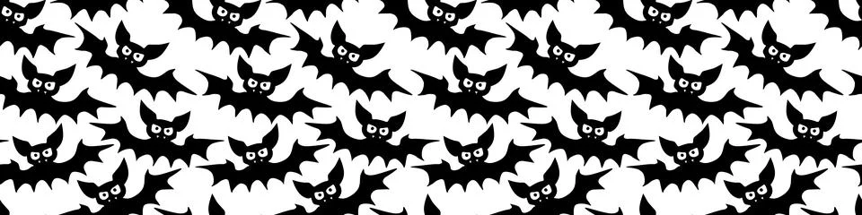 Flying bats seamless pattern. Cute Spooky vector Illustration. Halloween back Illustrazione stock