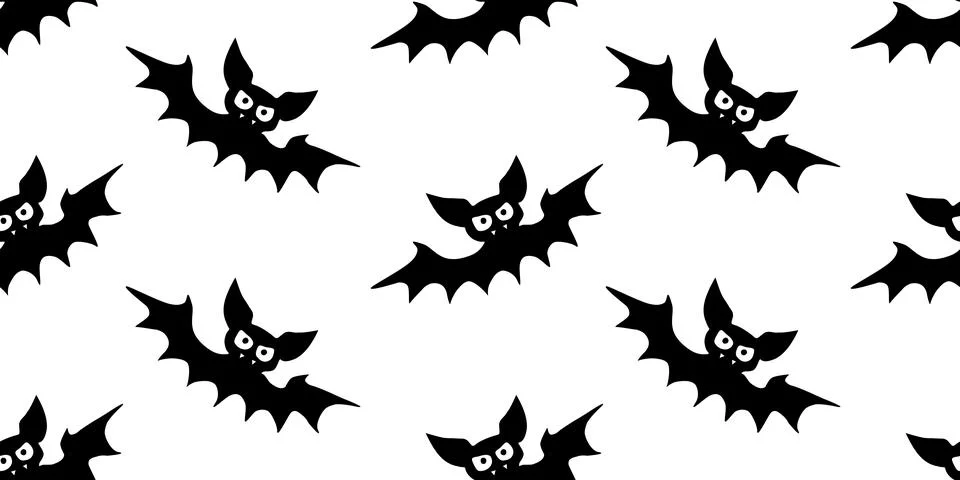 Flying bats seamless pattern. Cute Spooky vector Illustration. Halloween back Illustrazione stock