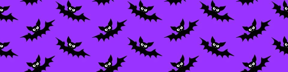 Flying bats seamless pattern. Cute Spooky vector Illustration. Halloween back Illustrazione stock