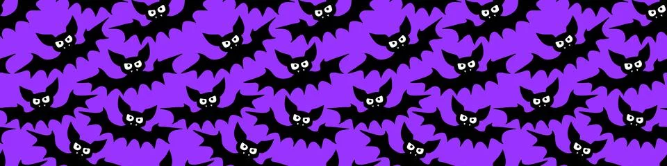 Flying bats seamless pattern. Cute Spooky vector Illustration. Halloween back Illustrazione stock